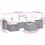 vidaXL - 7-delige - Loungeset - met - kussens - poly - rattan - beige
