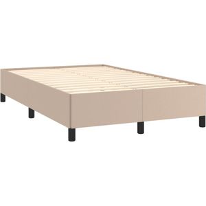 vidaXL Bedframe kunstleer cappuccinokleurig 120x190 cm