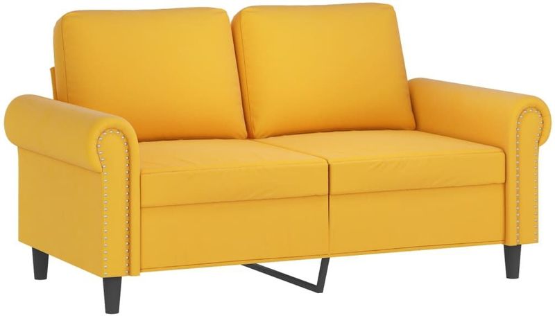 vidaXL Tweezitsbank 120 cm fluweel geel