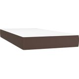 vidaXL Pocketveringmatras 100x200x20 cm kunstleer bruin