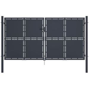 vidaXL Poort 300x150 cm staal antraciet