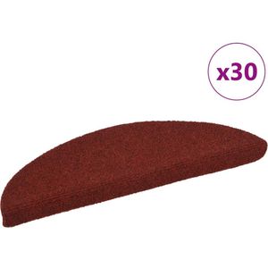 vidaXL Trapmatten Zelfklevend 30 stuks 56x17x3 cm Bordeaux Rood Halfrond