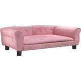 vidaXL Hondenmand 95x55x30 cm fluweel roze