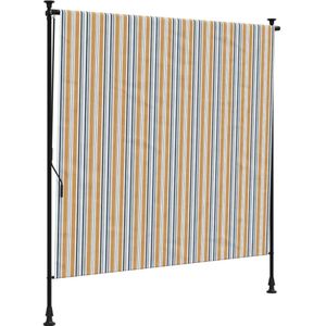 vidaXL Rolgordijn voor buiten 150x270 cm stof en staal geel en wit