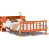 vidaXL Bed met boekenkast zonder matras hout wasbruin 160x200 cm