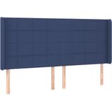 VidaXL Hoofdbord met Randen 163x16x118/128 cm Stof Blauw
