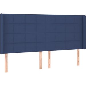 VidaXL Hoofdbord met Randen 163x16x118/128 cm Stof Blauw