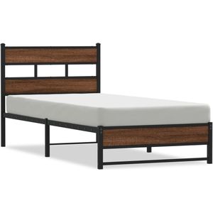 vidaXL Bedframe zonder matras metaal bruin eikenkleurig 80x200 cm