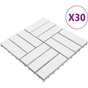 vidaXL Terrastegels 30 st 30x30 cm massief acaciahout wit