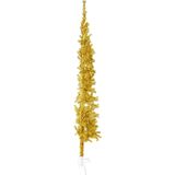 vidaXL-Kunstkerstboom-half-met-standaard-smal-180-cm-goudkleurig