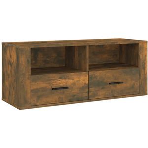 VidaXL Tv-meubel 100x35x40 cm - Bewerkt Hout - Gerookt Eikenkleurig