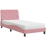 vidaXL - Bed - met - matras - fluweel - rozex200 - cm