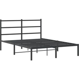 vidaXL-Bedframe-met-hoofdbord-metaal-zwart-140x200-cm