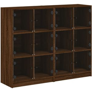 vidaXL Boekenkast met deuren 136x37x109 cm hout bruineikenkleurig