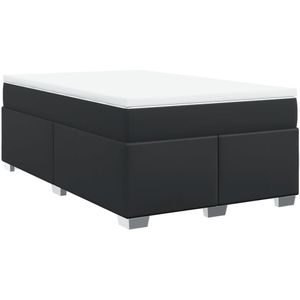 vidaXL Boxspring met matras kunstleer zwart 120x200 cm