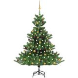 vidaXL Kunstkerstboom Nordmann met LED's en kerstballen 180 cm groen