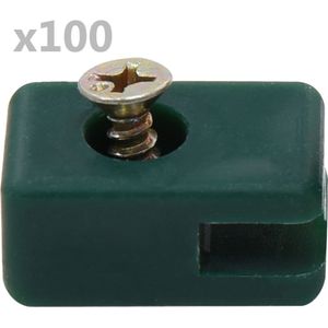 vidaXL - Spandraadhouder - met - schroef - 100 - sets - groen