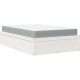 vidaXL Bed met matras massief grenenhout wit 120x190 cm