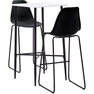 vidaXL 3-delige Barset kunststof zwart