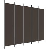 vidaXL-Kamerscherm-met-5-panelen-250x200-cm-stof-bruin