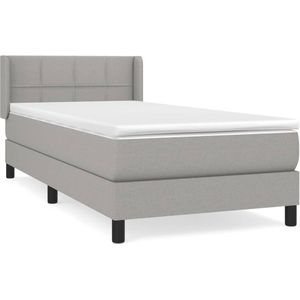 VidaXL Boxspring met Matras Stof Lichtgrijs 100x200 cm