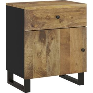 VidaXL Nachtkastjes 50x33x60 cm - Massief Mangohout en Bewerkt Hout