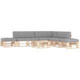 vidaXL 6-delige Loungeset pallet met kussens geïmpregneerd grenenhout