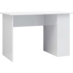 vidaXL Bureau 110x60x73 cm bewerkt hout hoogglans wit