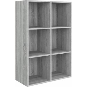 VidaXL Boekenkast/Dressoir 66x30x98 cm - Bewerkt Hout - Grijs Sonoma Eiken