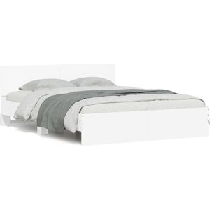 vidaXL Bedframe met hoofdeinde wit 150x200 cm