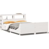 vidaXL - Bedframe - zonder - matras - massief - grenenhout - witx200 - cm