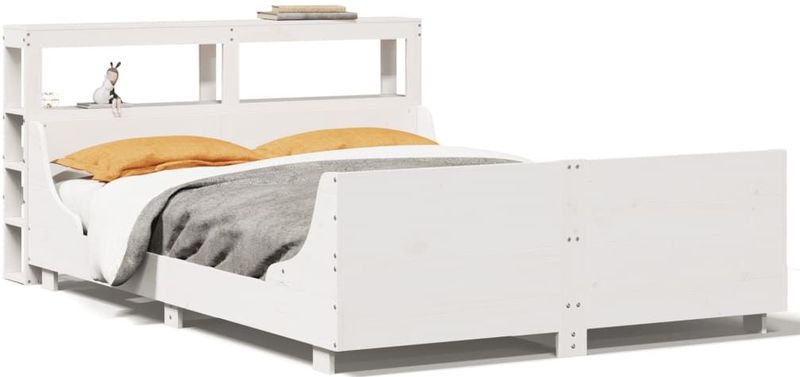 vidaXL - Bedframe - zonder - matras - massief - grenenhout - witx200 - cm