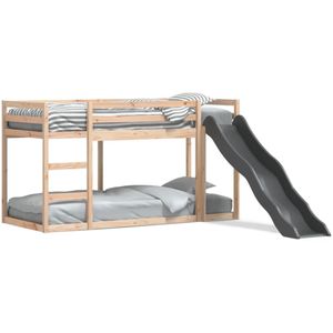 vidaXL Stapelbed met glijbaan en ladder massief grenenhout 90x190 cm