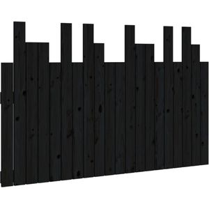 vidaXL Hoofdbord wandmontage 127,5x3x80 cm massief grenenhout zwart
