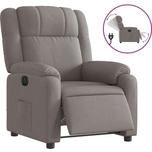 vidaXL Fauteuil verstelbaar elektrisch stof taupe