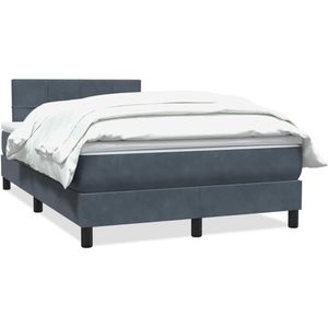 vidaXL - Boxspring - met - matras - fluweel - donkergrijsx210 - cm