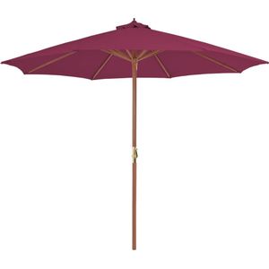 vidaXL Parasol met houten paal 300 cm bordeauxrood