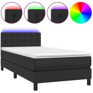 vidaXL-Boxspring-met-matras-en-LED-kunstleer-zwart-90x190-cm