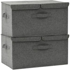 vidaXL-Opbergboxen-2-st-50x30x25-cm-stof-antracietkleurig