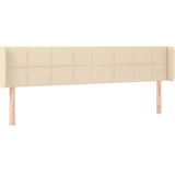 vidaXL Hoofdbord LED 163x16x78/88 cm stof crèmekleurig
