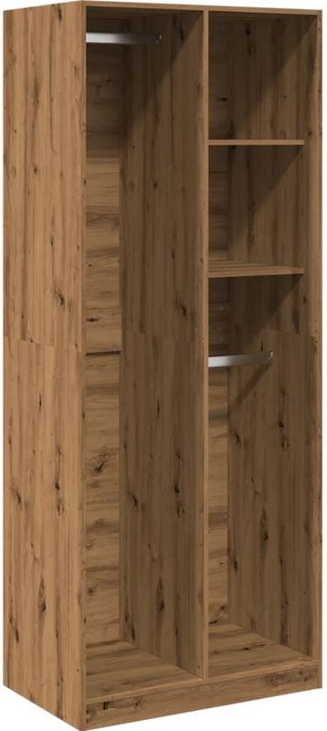 vidaXL Kledingkast 80x50x200 cm bewerkt hout artisanaal eikenkleur