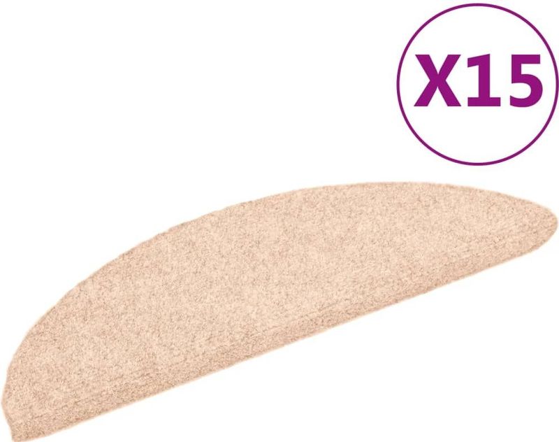 vidaXL - Trapmatten - zelfklevend - 56x17x3 - cm - naaldvilt - bruin - 15 - st