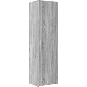 vidaXL Hoge kast 50x42,5x185 cm bewerkt hout grijs sonoma eikenkleurig