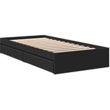 vidaXL Bedframe met lades bewerkt hout zwart 90x200 cm