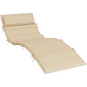 vidaXL Ligbedkussen 180x60x4 cm oxford stof beige
