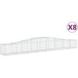 vidaXL Schanskorven 8 st gewelfd 400x50x40/60 cm gegalvaniseerd ijzer