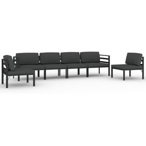 vidaXL 6-delige Loungeset met kussens aluminium antracietkleurig