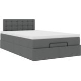 vidaXL Bed met matras 120x190 cm stof donkergrijs