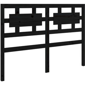 vidaXL Hoofdbord 125,5x4x100 cm massief grenenhout zwart
