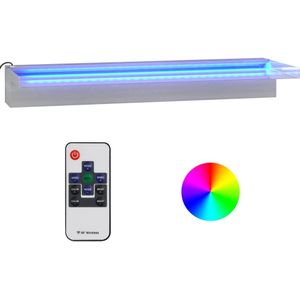 vidaXL Watervaloverlaat met RGB LED's 60 cm roestvrij staal